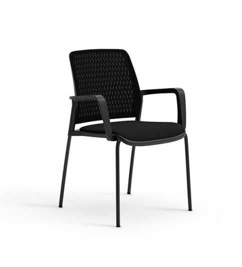 Silla confidente TEMA con brazos, estructura negra Silla confidente TEMA con brazos, estructura negra