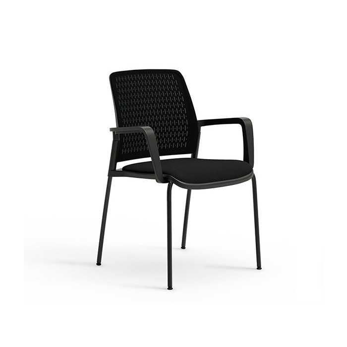 Silla confidente TEMA con brazos, estructura negra