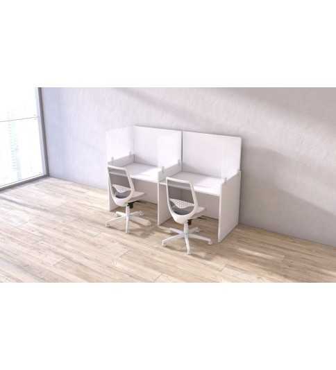 Call center doble lineal ancho 160 cm, cantos rectos altura 140 cm Call center doble lineal ancho 160 cm, cantos rectos altura 140 cm