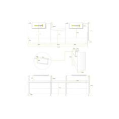 Mostrador recepción MOBI 320 cm, blanco,  sobremostradores y zócalo grafito