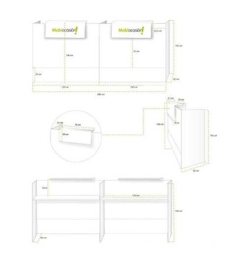 Mostrador recepción MOBI grafito, ancho 240 cm, sobremostrador y zócalo blanco Mostrador recepción MOBI grafito, ancho 240 cm, sobremostrador y zócalo blanco