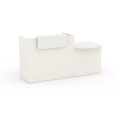 Mostrador recepción MOBI 200 cm, blanco,  sobremostrador y zócalo blanco Mostrador recepción MOBI 200 cm, blanco,  sobremostrador y zócalo blanco