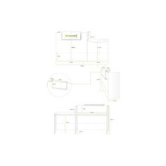 Mostrador recepción MOBI 200 cm, blanco,  sobremostrador y zócalo grafito