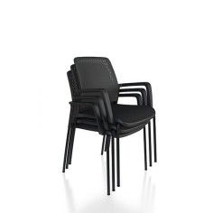 Pack de 4 sillas confidente TEMA con brazos, estructura negra