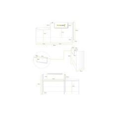 Mostrador recepción MOBI 200 cm, blanco,  sobremostrador y zócalo grafito