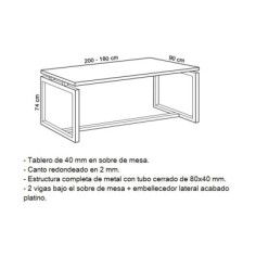 Mesa recta dirección VALLE con ala derecha