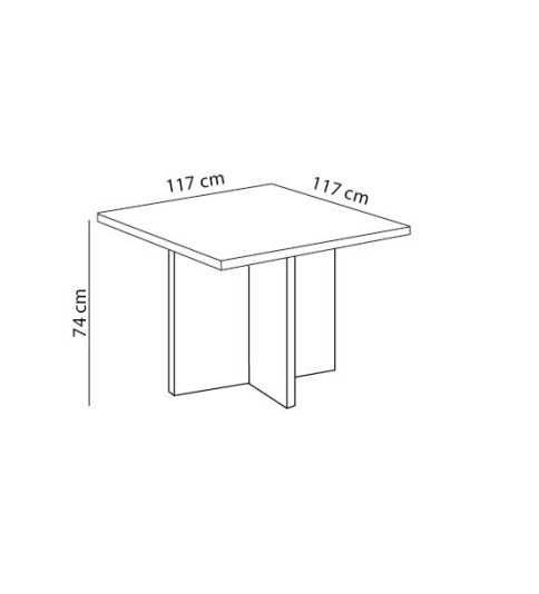 Mesa reunión cuadrada con base aspa serie LOMA de Euromof