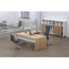 Mesa dirección recta + ala derecha pata STYLE, fondo 80 cm