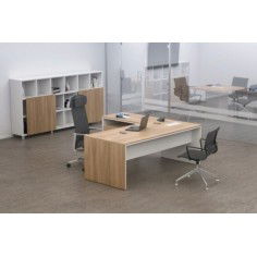 Mesa dirección recta + ala izquierda pata STYLE, fondo 80 cm