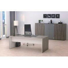 Despacho completo STYLE , mesa recta fondo 80 cm + 3 armarios medios