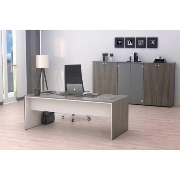 Despacho completo STYLE, mesa recta fondo 90 cm + 3 armarios medios