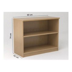 Despacho completo STYLE, mesa recta fondo 90 cm, mesa reuniones y 3 armarios bajos