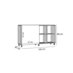 Estantería de oficina de celdas 8 huecos con puerta corredera