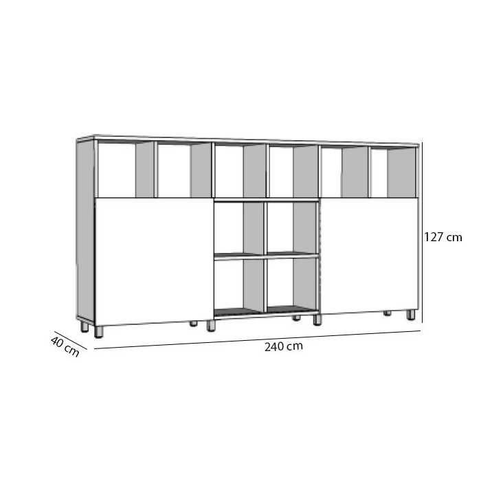 Estantería de celdas 18 huecos y 2 puertas correderas