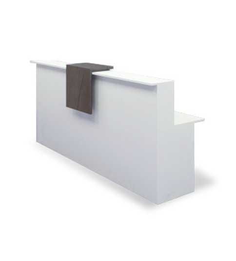 Mostrador de recepción BASIC 240 cm, color blanco, con sobremostrador nebraska Mostrador de recepción BASIC 240 cm, color blanco, con sobremostrador nebraska