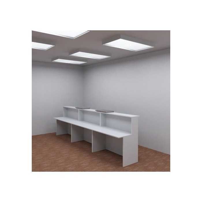 Mostrador de recepción BASIC, blanco con sobremostradores a elegir, ancho 360 cm