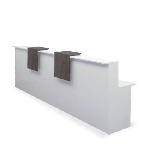 Mostrador de recepción BASIC, blanco con sobremostradores a elegir, ancho 360 cm Mostrador de recepción BASIC, blanco con sobremostradores a elegir, ancho 360 cm