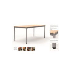 Mesa colectividad rectangular estructura perimetral serie DAI fondo 60, 70, 80 cm