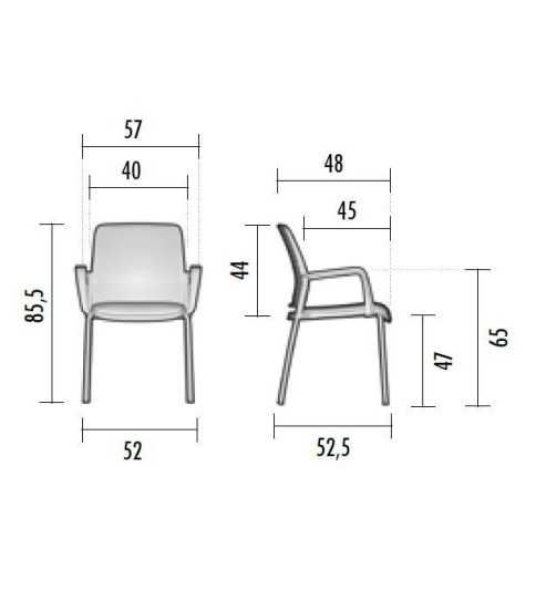 Silla confidente TEMA con brazos, estructura negra Silla confidente TEMA con brazos, estructura negra