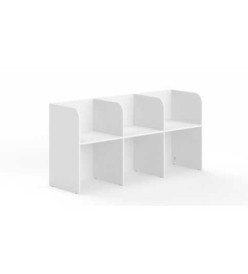 Call center 3 puestos lineales ancho 240 cm, cantos redondeados altura 121 cm Call center 3 puestos lineales ancho 240 cm, cantos redondeados altura 121 cm