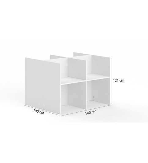 Call center 4 puestos enfrentados ancho 160 cm, cantos rectos altura 121 cm Call center 4 puestos enfrentados ancho 160 cm, cantos rectos altura 121 cm