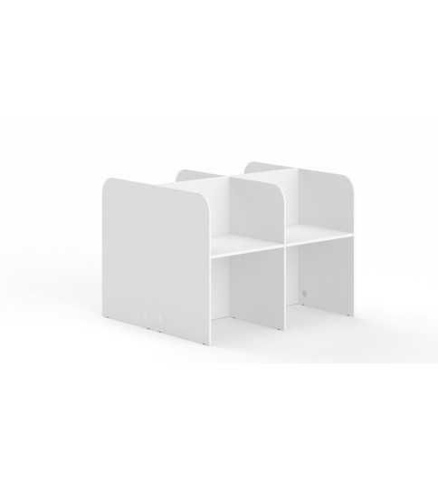 Call center 4 puestos enfrentados, ancho 160 cm, cantos redondeados, altura 121 cm Call center 4 puestos enfrentados, ancho 160 cm, cantos redondeados, altura 121 cm