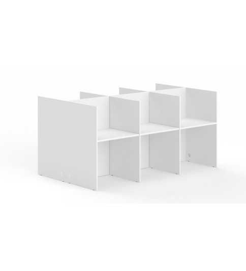 Call center 6 puestos enfrentados, ancho 240 cm, cantos rectos altura 121 cm Call center 6 puestos enfrentados, ancho 240 cm, cantos rectos altura 121 cm