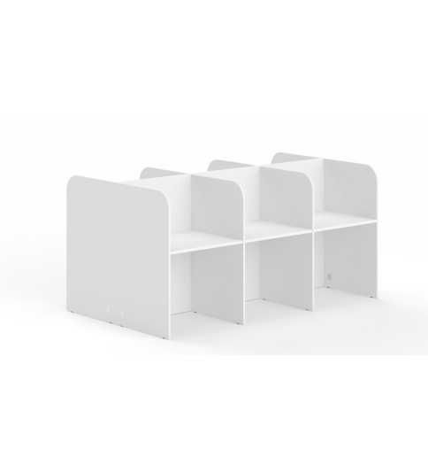 Call center 6 puestos enfrentados, ancho 240 cm, cantos redondeados, altura 121 cm Call center 6 puestos enfrentados, ancho 240 cm, cantos redondeados, altura 121 cm