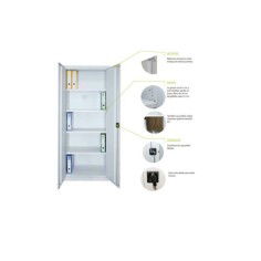 Armario metálico de oficina de puertas abatibles ancho 80 cm Armario metálico de oficina de puertas abatibles ancho 80 cm