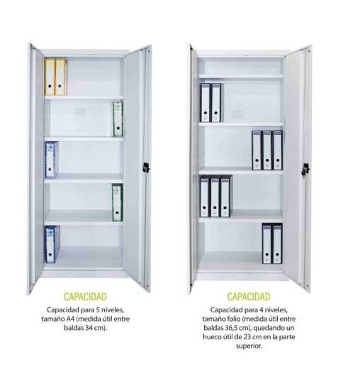 Armario metálico de oficina de puertas abatibles ancho 80 cm Armario metálico de oficina de puertas abatibles ancho 80 cm