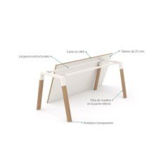 Mesa de oficina modelo venus madera con ala