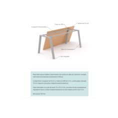 Mesa dirección con ala modelo venus fondo 100 cm