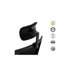 Silla de oficina ergonómica ATLANTA de Euromof, cabecero, brazos 3D, base aluminio pulido Silla de oficina ergonómica ATLANTA de Euromof, cabecero, brazos 3D, base aluminio pulido