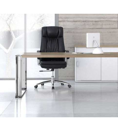 Sillón de oficina ROA de Mobel Linea, gran acolchado, basculante, Polipiel Negro Sillón de oficina ROA de Mobel Linea, gran acolchado, basculante, Polipiel Negro