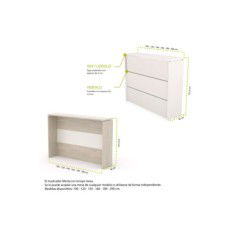 Mostrador de recepción MERKA, recto sin mesa, frontal de 3 paneles