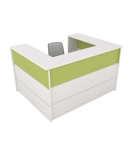 Mostrador de recepción MERKA forma de U con mesa, frontal de 3 paneles Mostrador de recepción MERKA forma de U con mesa, frontal de 3 paneles
