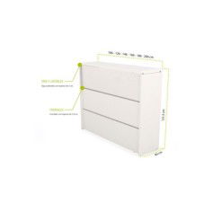 Mostrador de recepción MERKA con estante, recto sin mesa, frontal de 3 paneles