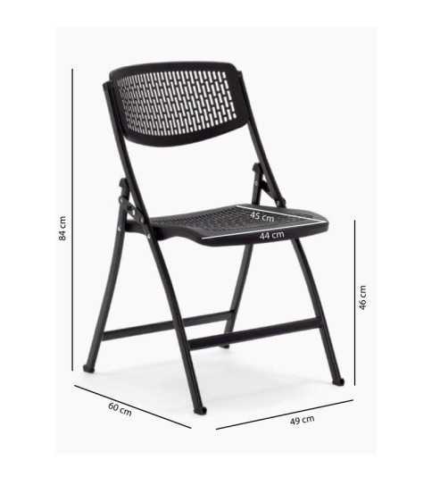 Pack 5 sillas plegables modelo SEUL de Euromof estructura de acero en color negra Pack 5 sillas plegables modelo SEUL de Euromof estructura de acero en color negra