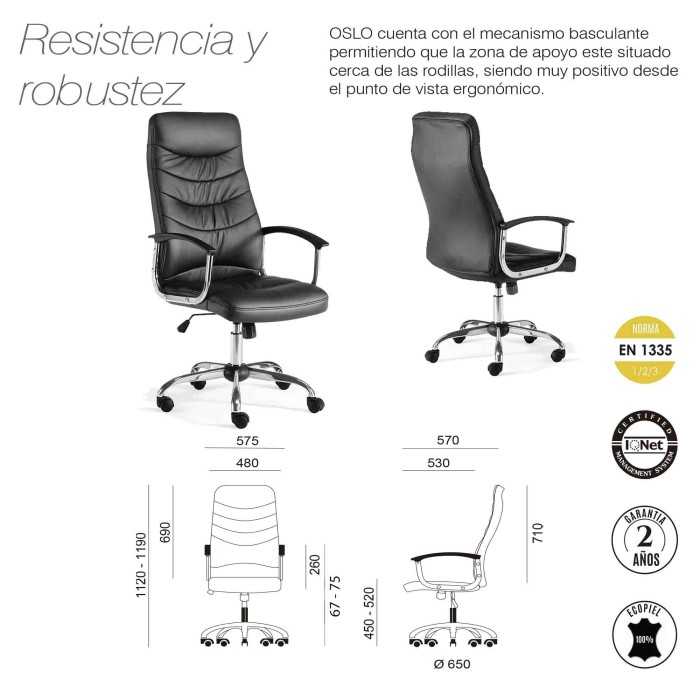 Sillón de oficina SEGOVIA, respaldo alto, gran acolchado, brazos fijos Sillón de oficina SEGOVIA, respaldo alto, gran acolchado, brazos fijos