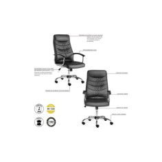 Sillón de oficina SEGOVIA, respaldo alto, gran acolchado, brazos fijos Sillón de oficina SEGOVIA, respaldo alto, gran acolchado, brazos fijos