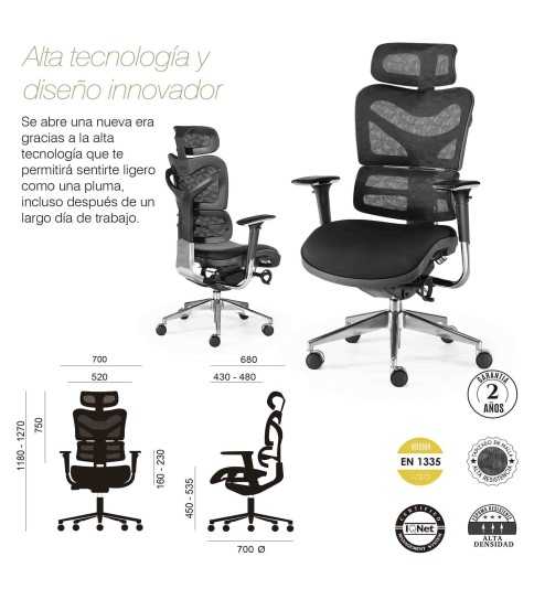Silla de oficina ergonómica NEW ERGOSTONE de Euromof Silla de oficina ergonómica NEW ERGOSTONE de Euromof