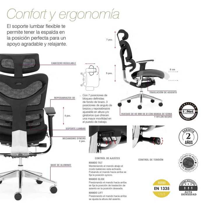 Silla de oficina ergonómica NEW ERGOSTONE de Euromof