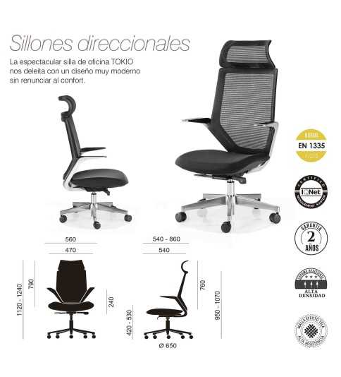 Silla de oficina TOKIO con cabecero de Euromof Silla de oficina TOKIO con cabecero de Euromof