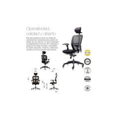 Silla de oficina ergonómica BOSTON con cabecero de Euromof
