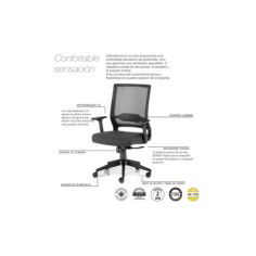Silla de oficina SIDNEY de Euromof negra Silla de oficina SIDNEY de Euromof negra