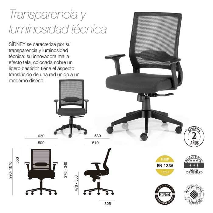 Silla de oficina SIDNEY de Euromof negra Silla de oficina SIDNEY de Euromof negra