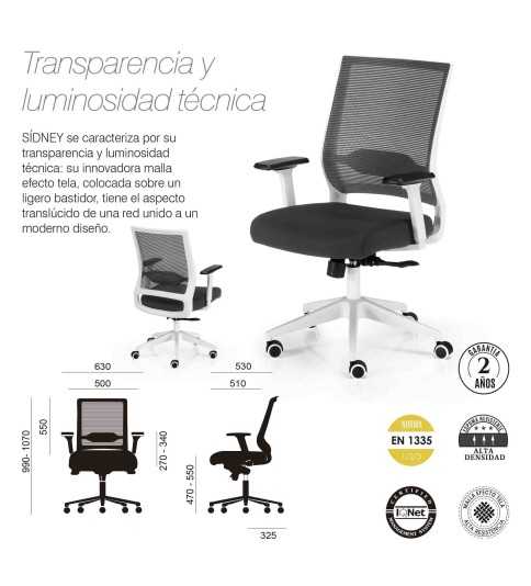 Silla de oficina SIDNEY de Euromof  blanca Silla de oficina SIDNEY de Euromof  blanca