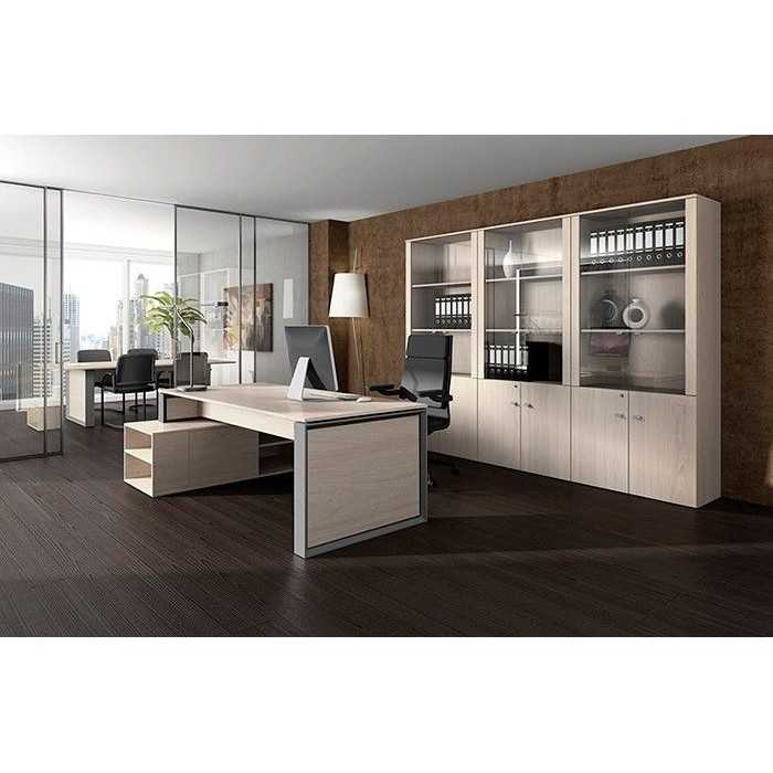 Mesa de despacho OMEGA con armario auxiliar lado derecho Mesa de despacho OMEGA con armario auxiliar lado derecho