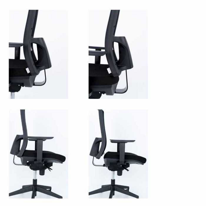 Silla de oficina SIA 5 de Hergo Silleria giratoria con brazos regulables, mecanismo sincron en negro Silla de oficina SIA 5 de Hergo Silleria giratoria con brazos regulables, mecanismo sincron en negro