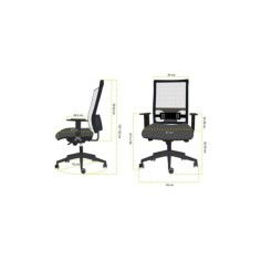 Silla de oficina SIA 5 de Hergo Silleria giratoria con brazos regulables, mecanismo sincron en negro Silla de oficina SIA 5 de Hergo Silleria giratoria con brazos regulables, mecanismo sincron en negro